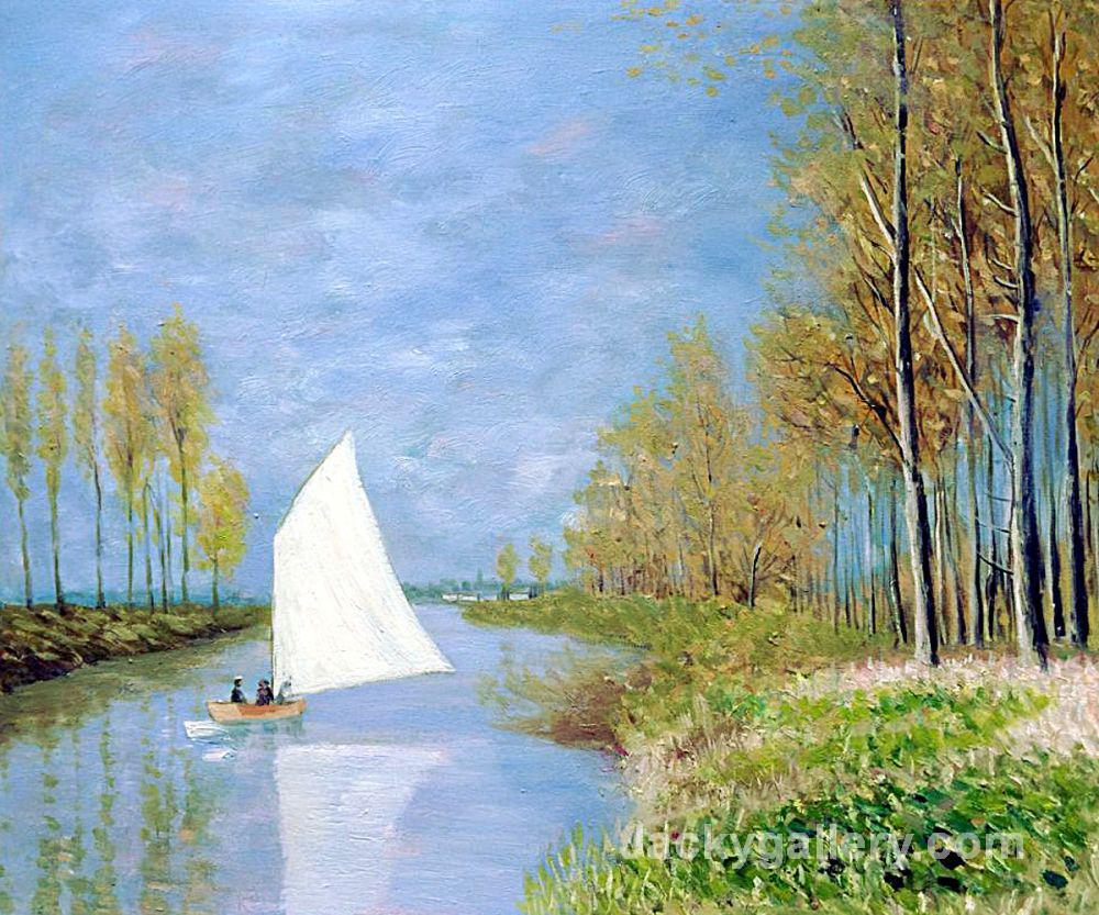 Small Boat on the Small Branch of the Seine at Argenteuil II by Claude Monet paintings reproduction